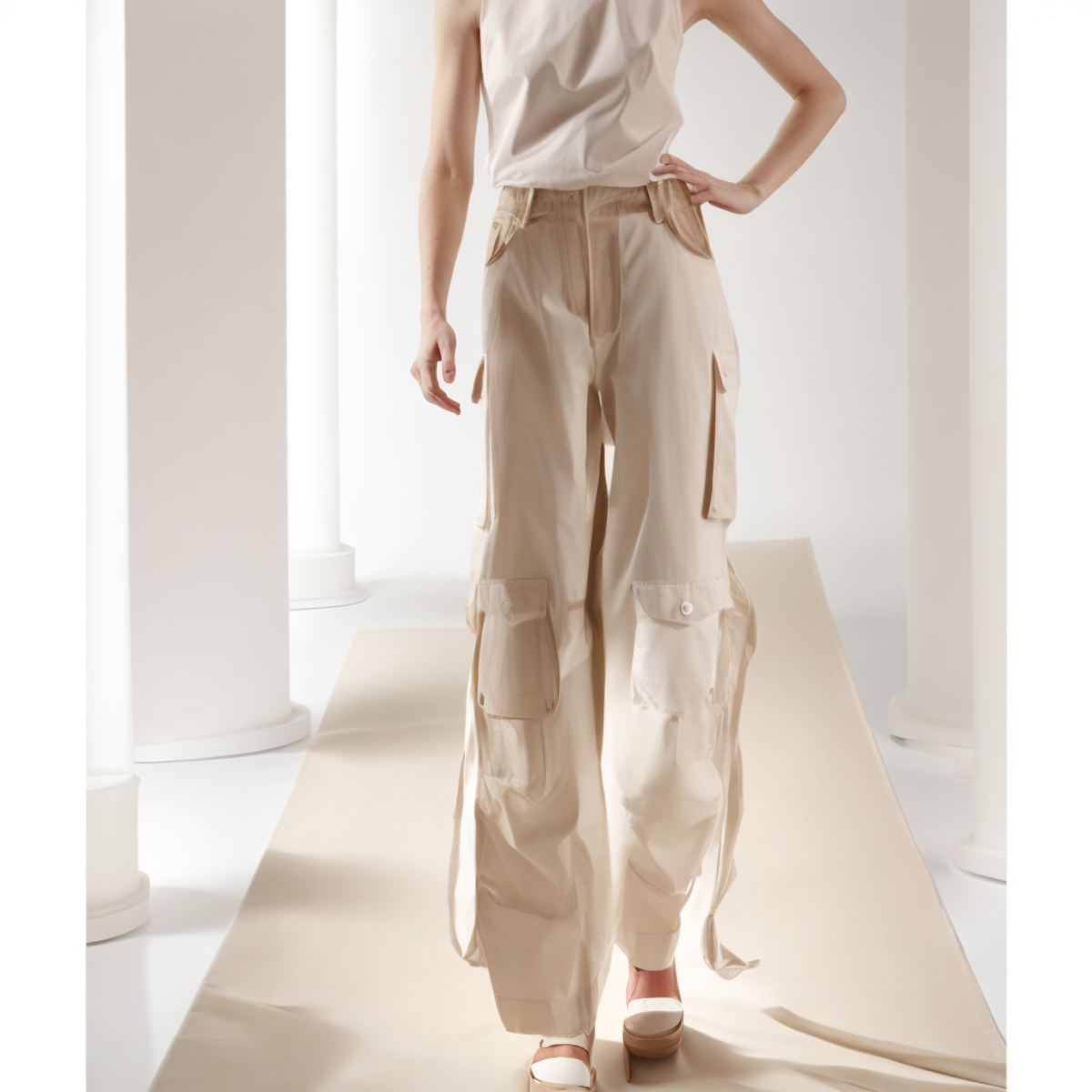 High Quality Women Cargo Pants with Pockets Fashion Boyfriend Tassel Fringe Baggy Pants Ladies Vintage Jeans Denim Pants factory