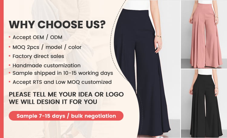 Elegant High Waist Wide Leg Pants Spring Vintage Flare Trousers Casual Solid Zipper Palazo Pants Wide Leg Pants Women manufacture