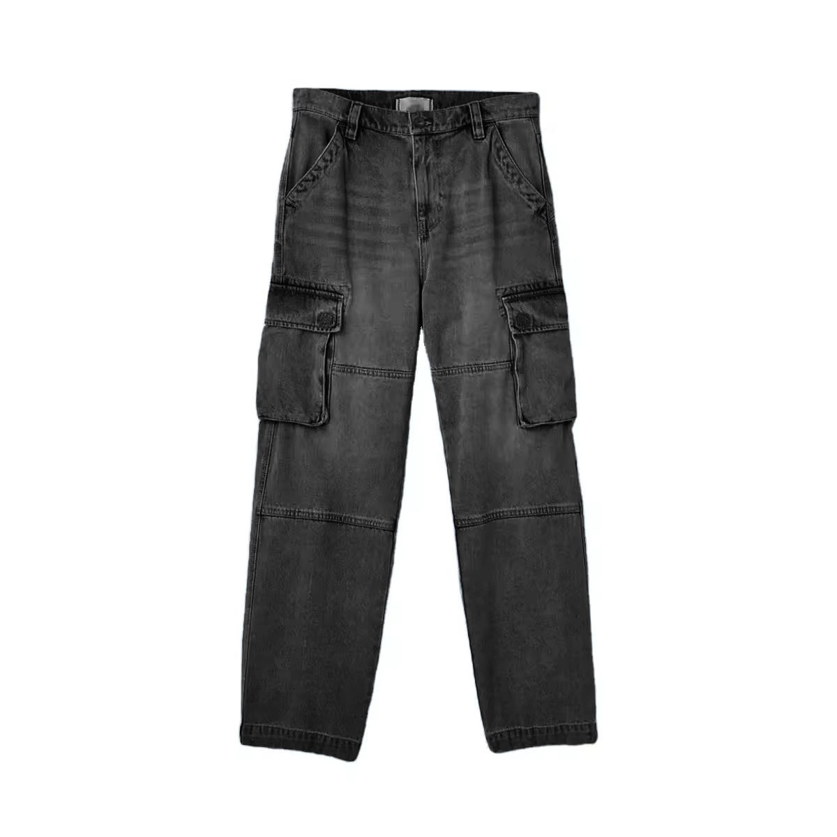 High Street Popular Vintage Multi-Pocket Functional Cargo Casual Trousers Men's and Women Cargo Pant Denim Cargo Jeans Pants supplier