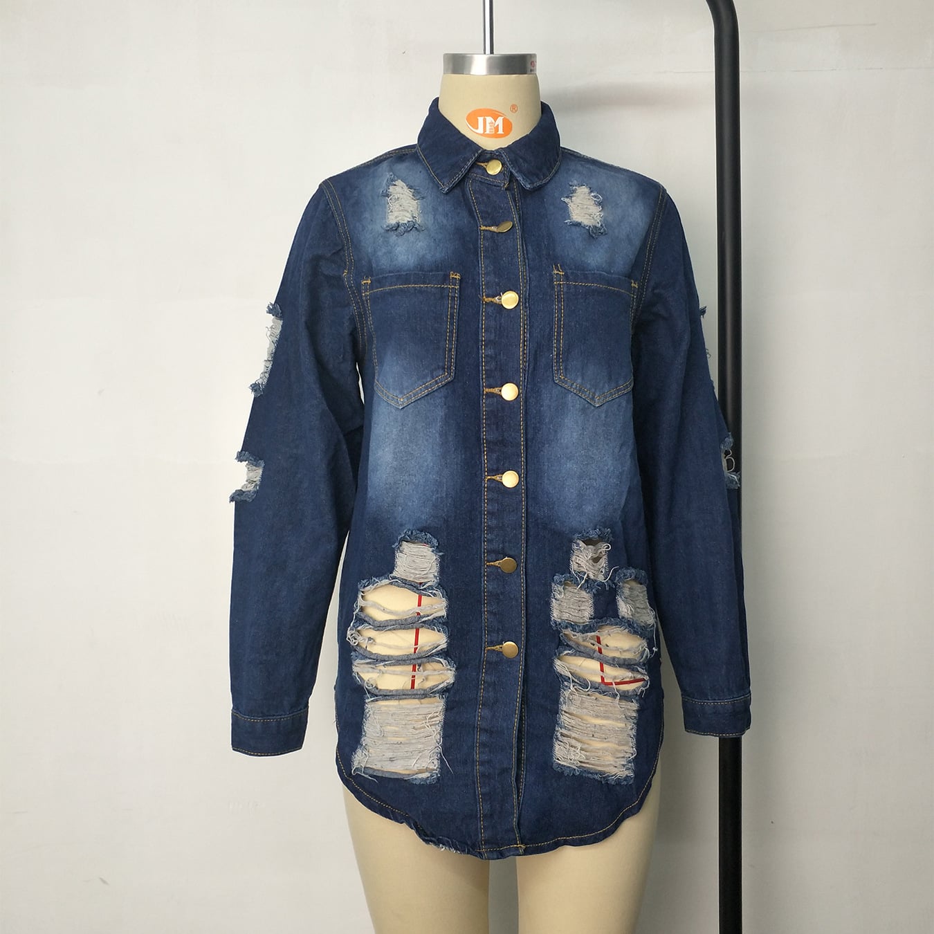 Hot Selling Ladies Denim Jacket Women Coat Casual Ripped Holes Women Jean Jackets Women's Jeans Blouse supplier