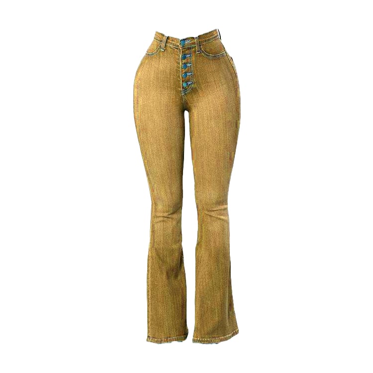 Casual Fall High Waist Denim Jeans Woman Fashion Bodycon Plus Size Bell Bottom Jeans Pants supplier