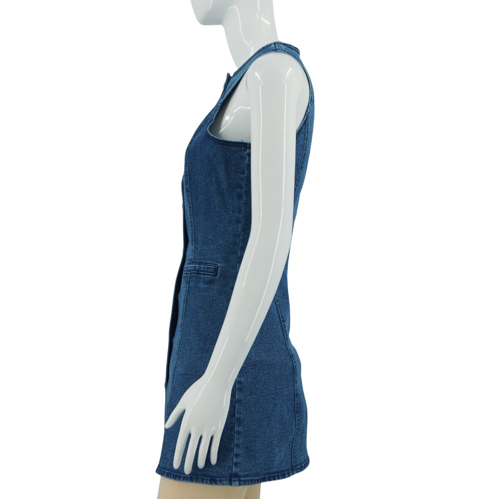 High Waist Denim Dress Summer Casual Neck Dress Fashion Sexy Tight Mini Skirts Denim Skirt for Women details