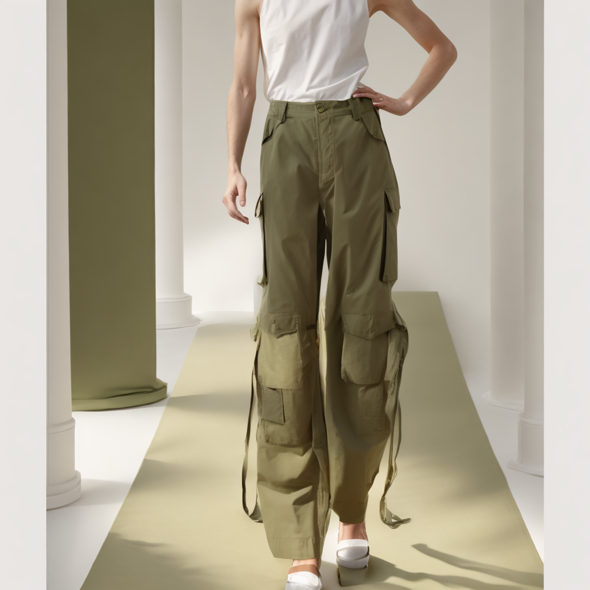 High Quality Women Cargo Pants with Pockets Fashion Boyfriend Tassel Fringe Baggy Pants Ladies Vintage Jeans Denim Pants factory