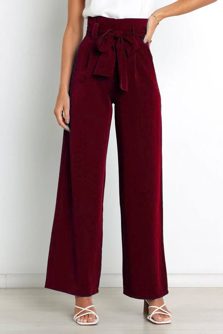 Hot Sale Lady High Waist Elegant Wide Leg Trousers Dress Office Formal Pants for Women details