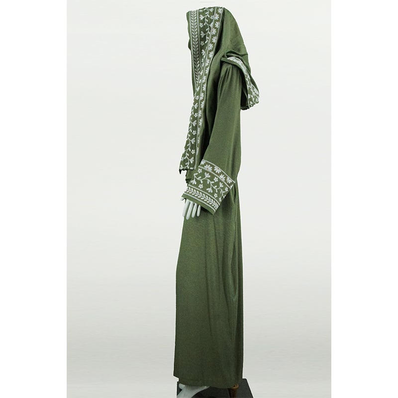 Embroidered Rayon Maxi Abaya Dress Closed and Belted Abaya Solid Islamic Long Modest Dress factory