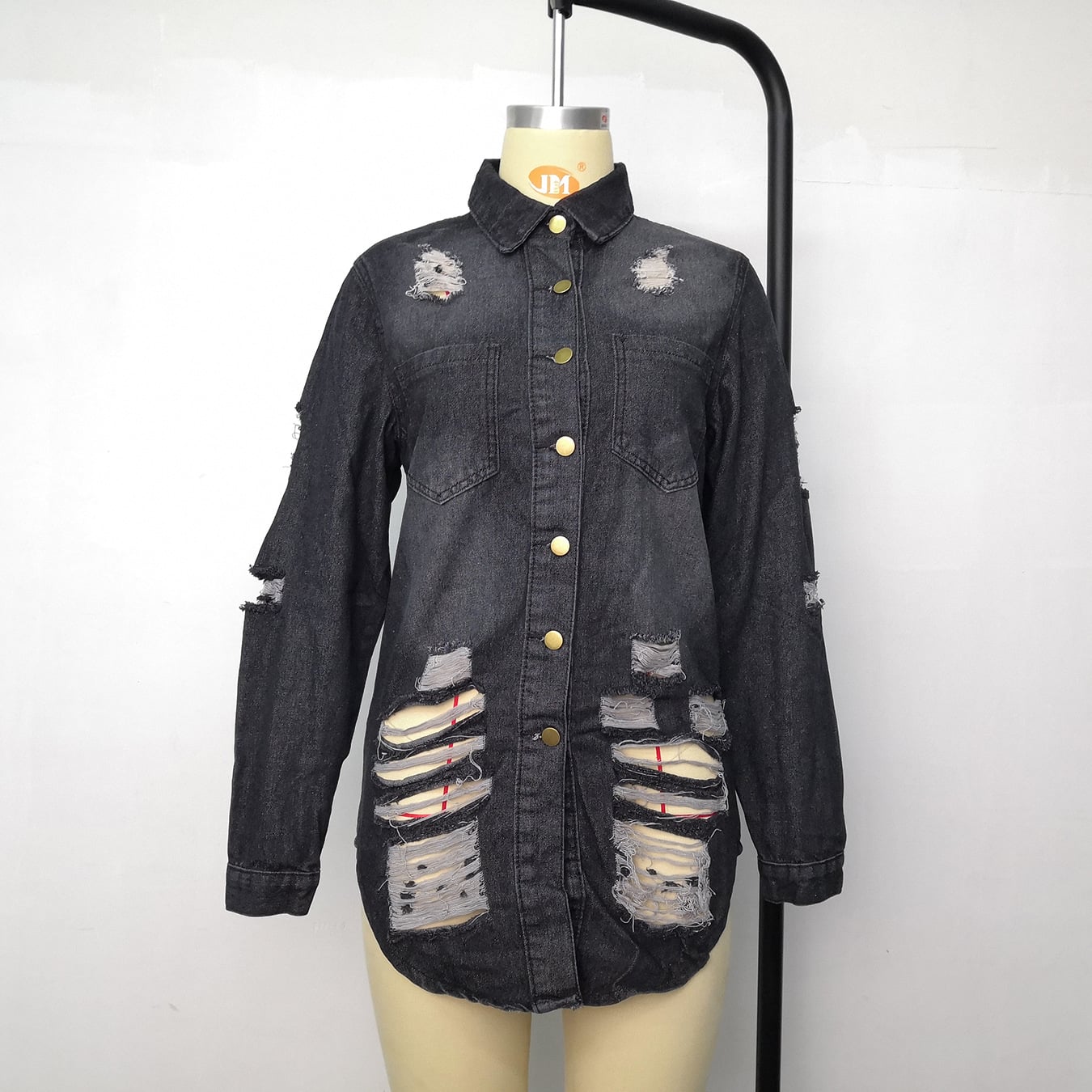 Hot Selling Ladies Denim Jacket Women Coat Casual Ripped Holes Women Jean Jackets Women's Jeans Blouse supplier