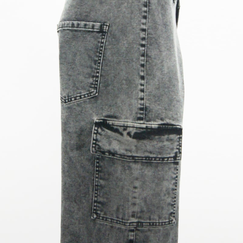 Women's Denim Work Pants with Wide Legs and High Waist, Classic Women's Jeans, Fashionable Women's Large Pocket Denim Pants factory
