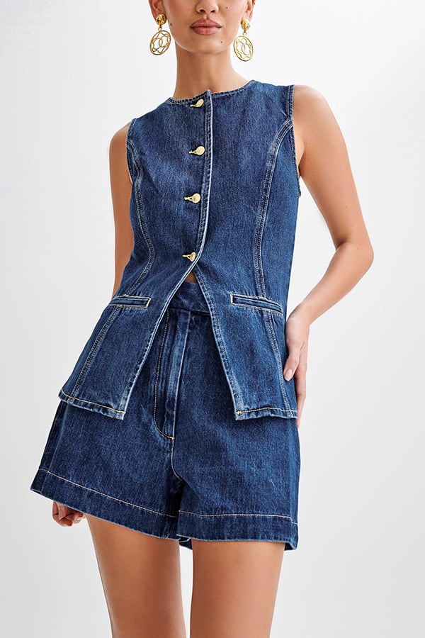 2024 Custom Fashion Girls Denim Suit Two Piece Denim Suits Denim Jum Suit for Women manufacture
