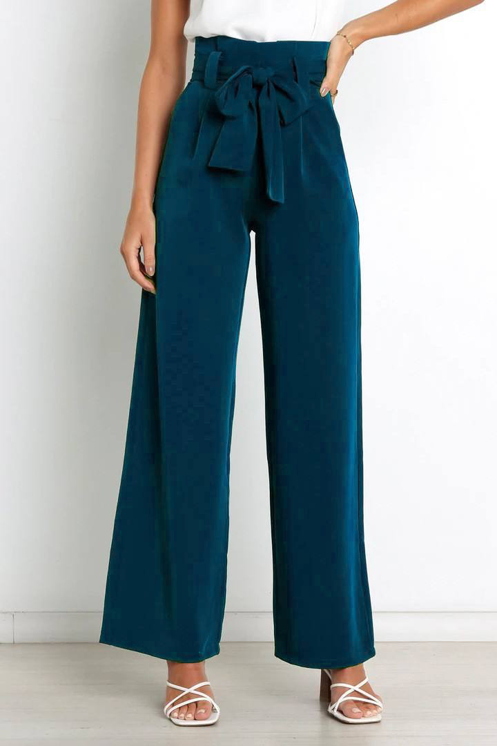 Hot Sale Lady High Waist Elegant Wide Leg Trousers Dress Office Formal Pants for Women supplier
