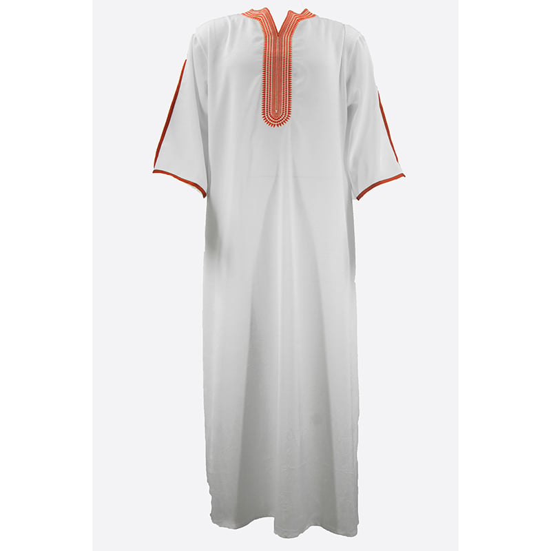 2025 Embroidered Morocca Men's Traditional Muslim Clothing Jibba Abaya Robe Jalabiya Thobe Muslim Thobe Accessory manufacture