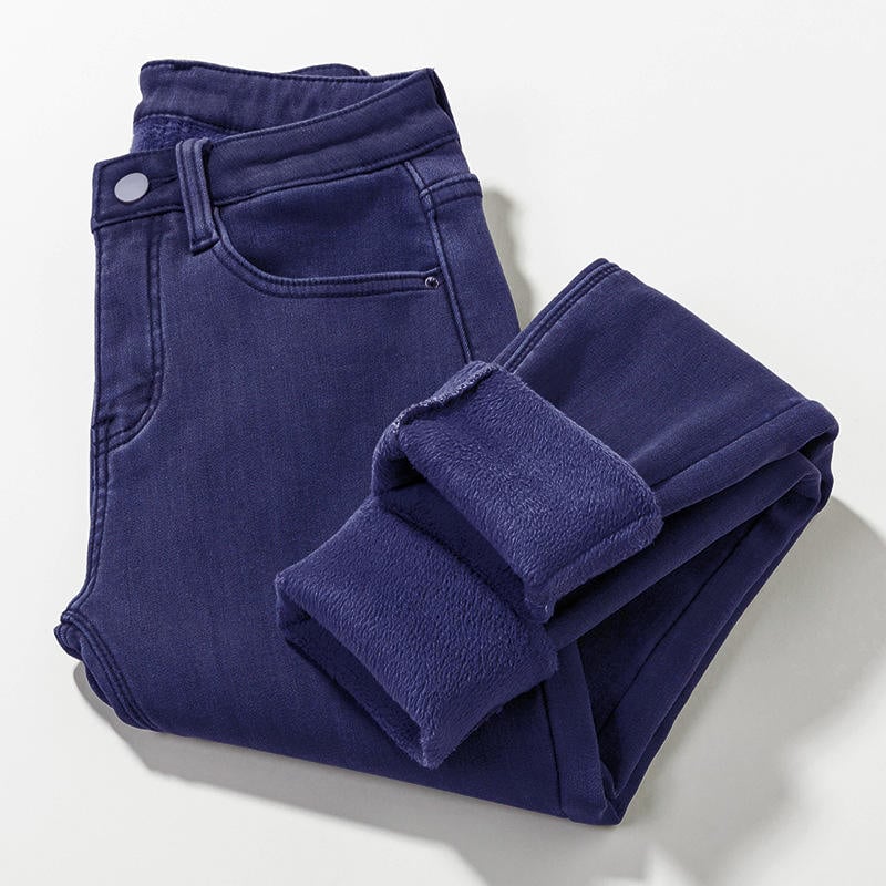 Women's Mid-rise Skinny Jean Fleece Lined Jeans Slim Fit Stretch Thicken Winter Warm Jeans factory