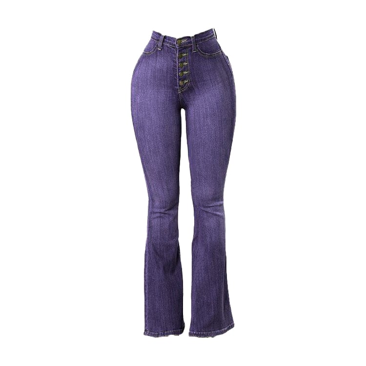 Casual Fall High Waist Denim Jeans Woman Fashion Bodycon Plus Size Bell Bottom Jeans Pants details