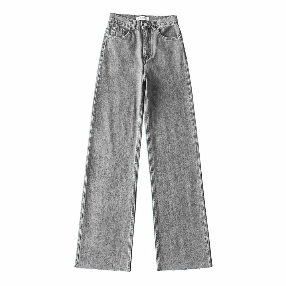 Women's High Waist Denim Pants Retro Loose Straight Trousers Jeans New Sexy Jeans Pants supplier