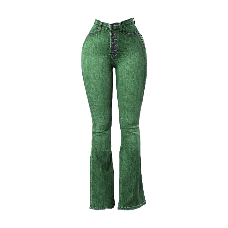 Casual Fall High Waist Denim Jeans Woman Fashion Bodycon Plus Size Bell Bottom Jeans Pants factory