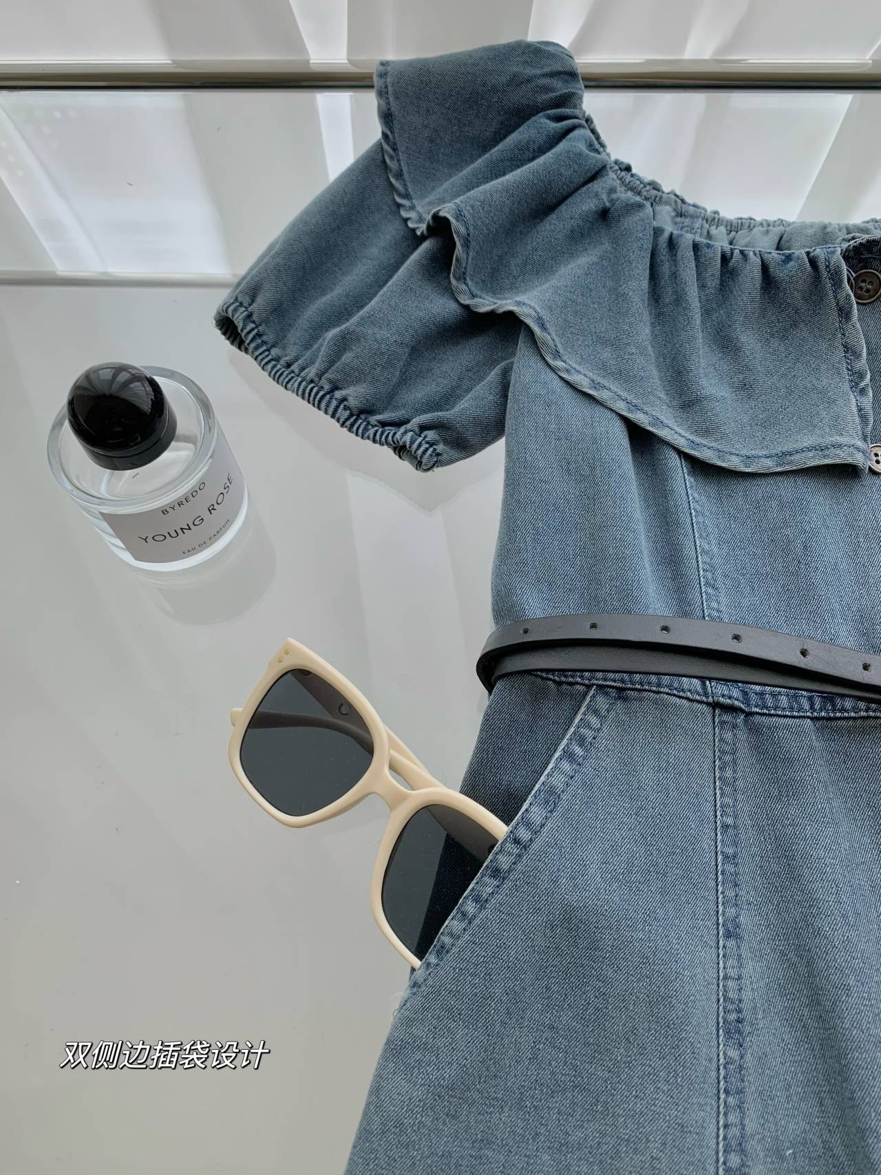Korea East Gate Summer New Fashion Style Single Breasted One Shoulder Sexy Slim Denim Dress manufacture