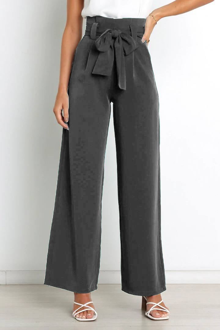 Hot Sale Lady High Waist Elegant Wide Leg Trousers Dress Office Formal Pants for Women supplier