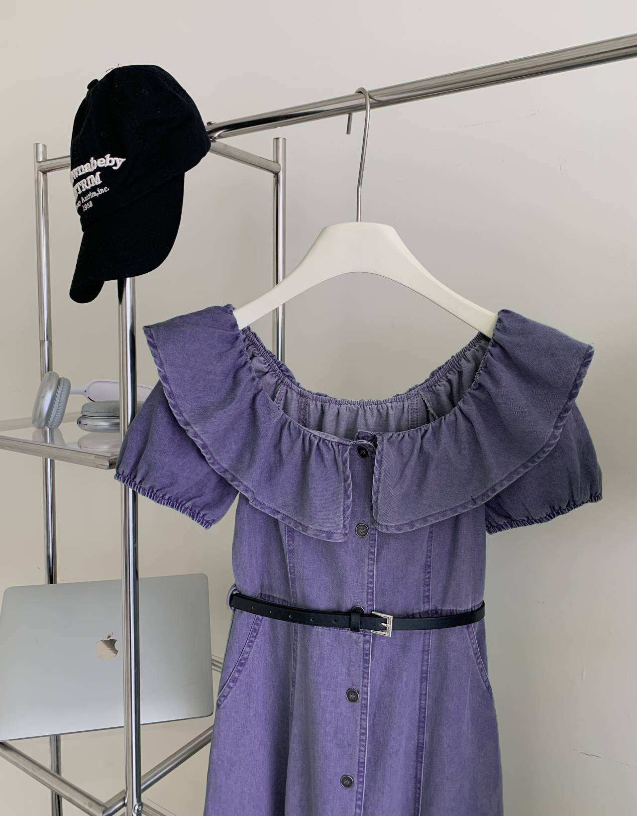Korea East Gate Summer New Fashion Style Single Breasted One Shoulder Sexy Slim Denim Dress manufacture