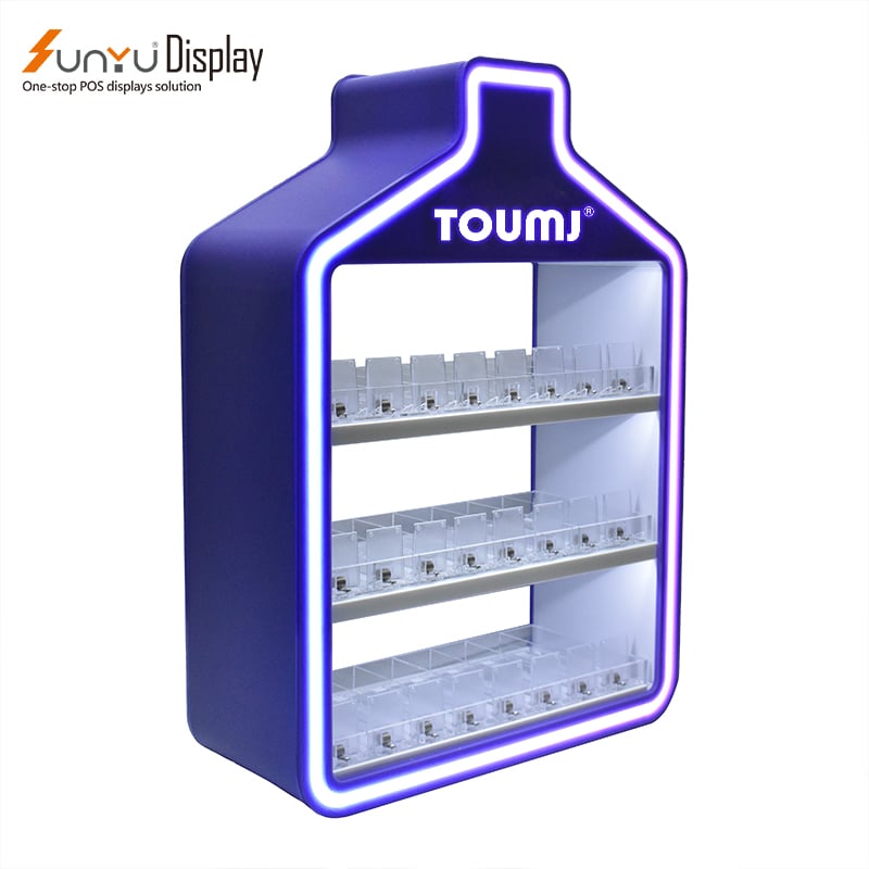 China Factory Custom Smoke Shop Display Table Cigarette Display Rack with led light Acrylic Display Stand manufacture
