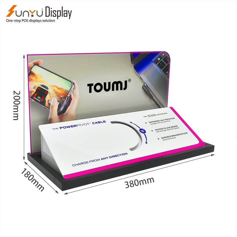 Factory Custom Electronics Mobile Pendant Display Stand Acrylic Iron Polished Retail Office Use Customizable Shelf Display details