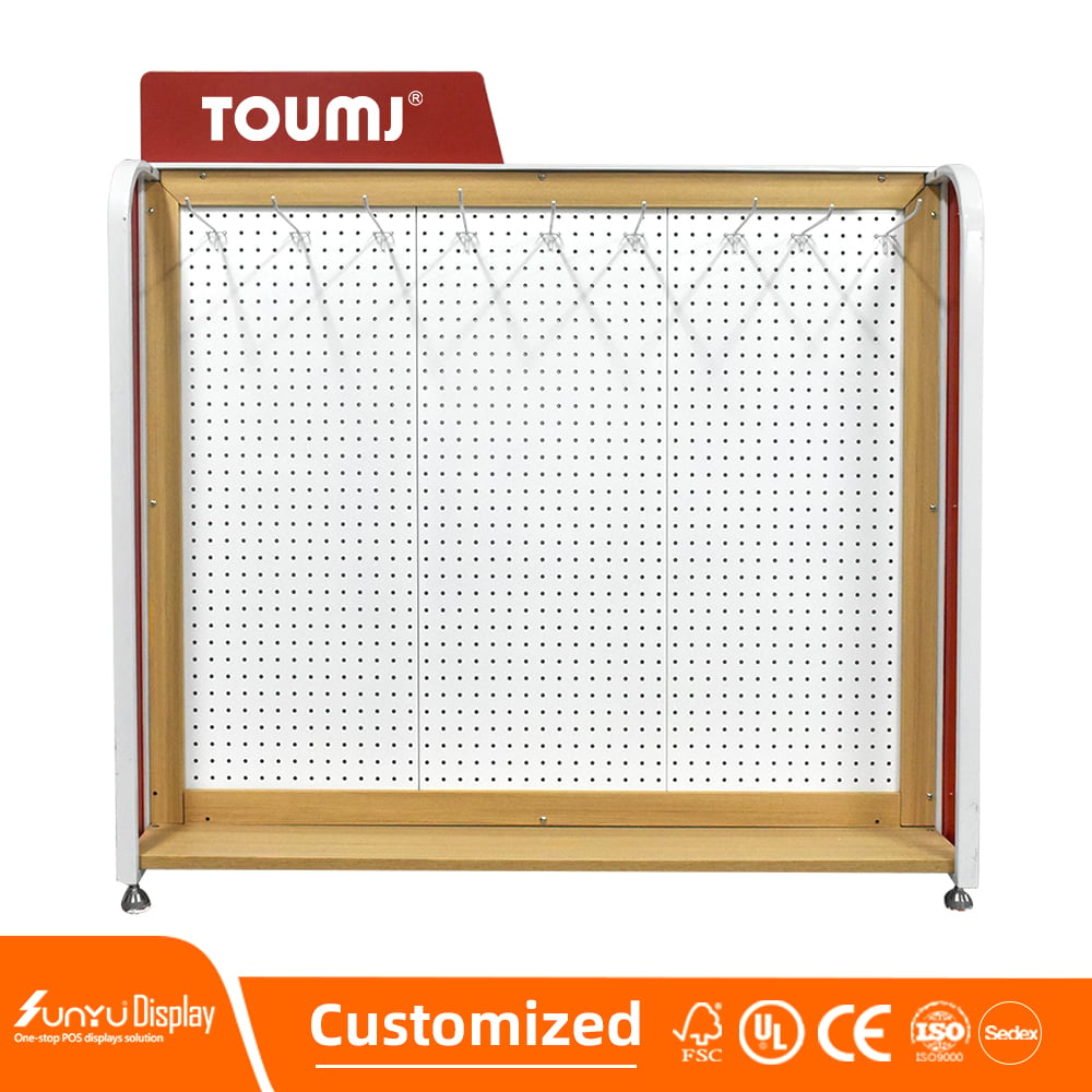 Support OEM Drop Shipping High Quality Durable Custom Acrylic or Metal Large Floor Display Shelf Storage Mountable Hooks manufacture