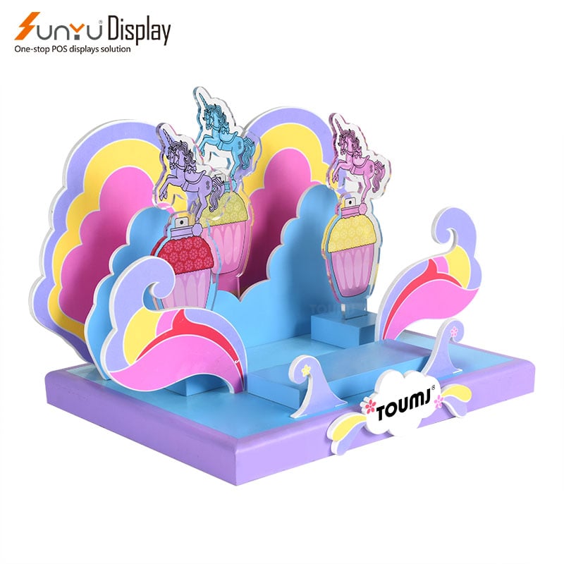 Sunyu New Design Custom Acrylic Cosmetic Perfume Display Stand Make up Display Racks manufacture