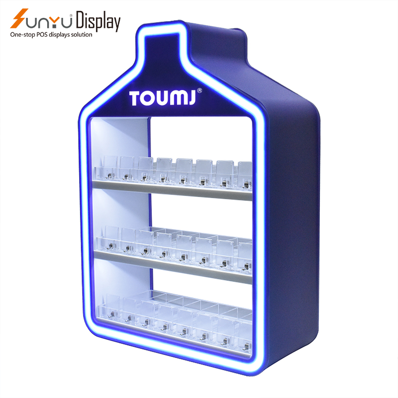 China Factory Custom Smoke Shop Display Table Cigarette Display Rack with led light Acrylic Display Stand factory