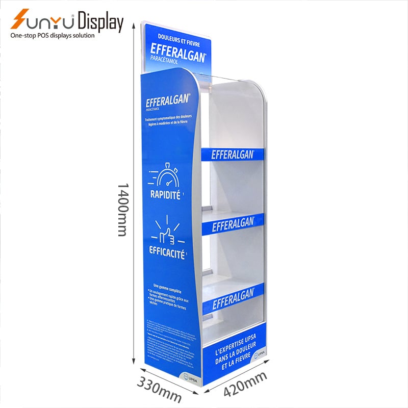 Customized Wholesale Design Supermarket Food and Drug Retail Display Stand Independent PVC Foam Board Floor Display Stand details