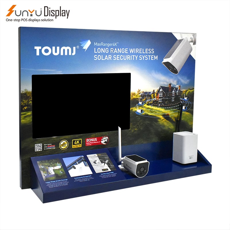 Professional Custom High-Quality Electronic Products Display Stand Outdoor Monitoring Display Stand With LED Video Display manufacture