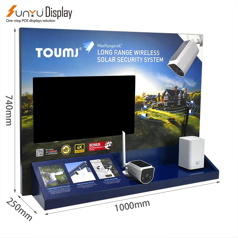Professional Custom High-Quality Electronic Products Display Stand Outdoor Monitoring Display Stand With LED Video Display factory