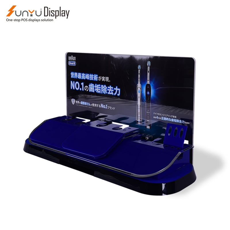 Custom Acrylic Toothbrush Display Stand Shopping Mall Electric Toothbrush Display Stand manufacture