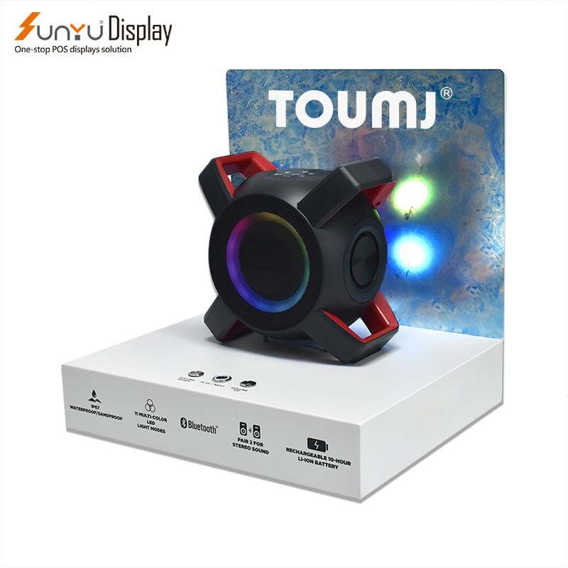 New Style Hot Sale Speaker Acrylic Display Wireless Sports Ear Buds LED Speaker Counter Display Stands details