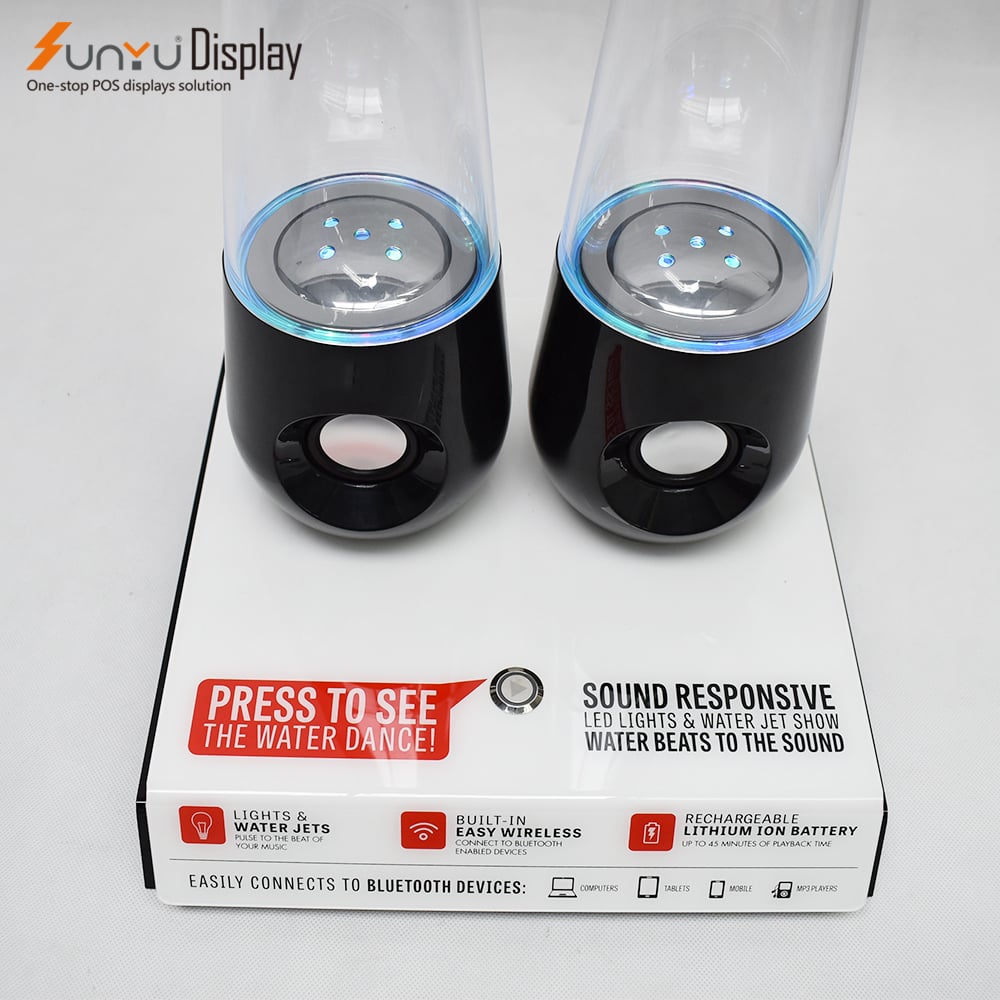Sunyu High Quality Acrylic Sound Speaker Display Stand With Click Button supplier