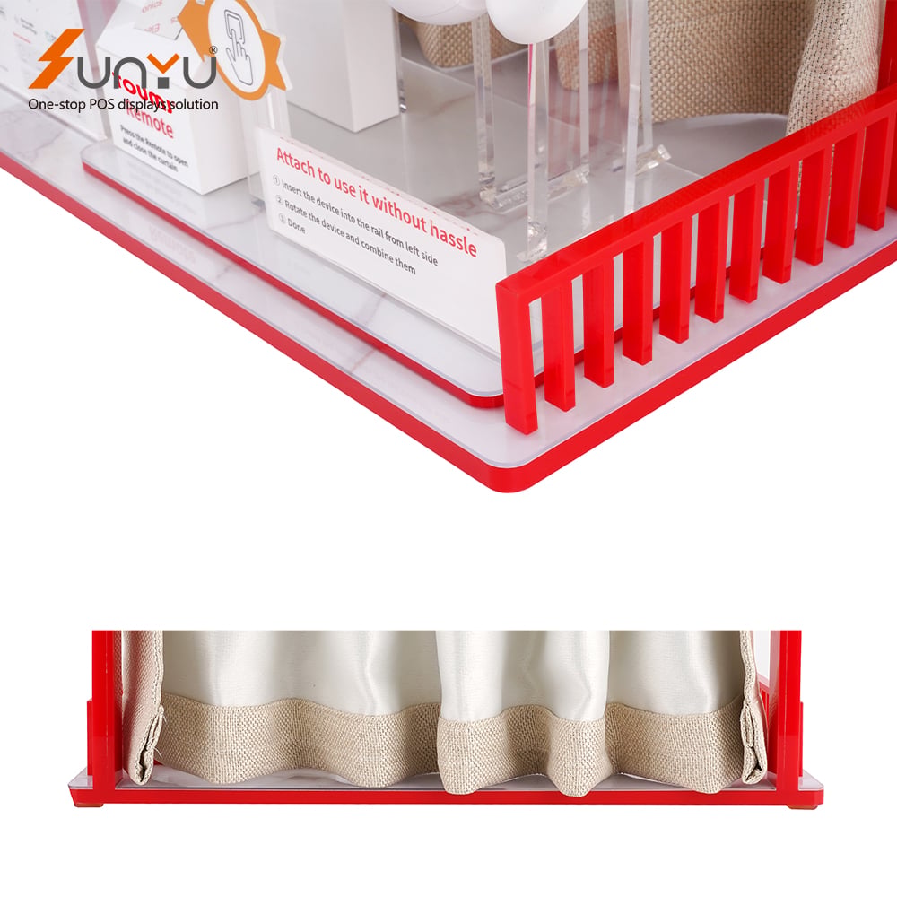 Custom Design Furniture Home Appliances Acrylic Display Stand Intelligent Curtains Display Rack manufacture