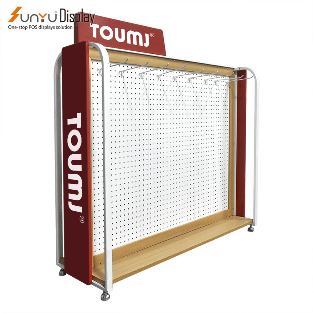 Support OEM Drop Shipping High Quality Durable Custom Acrylic or Metal Large Floor Display Shelf Storage Mountable Hooks supplier