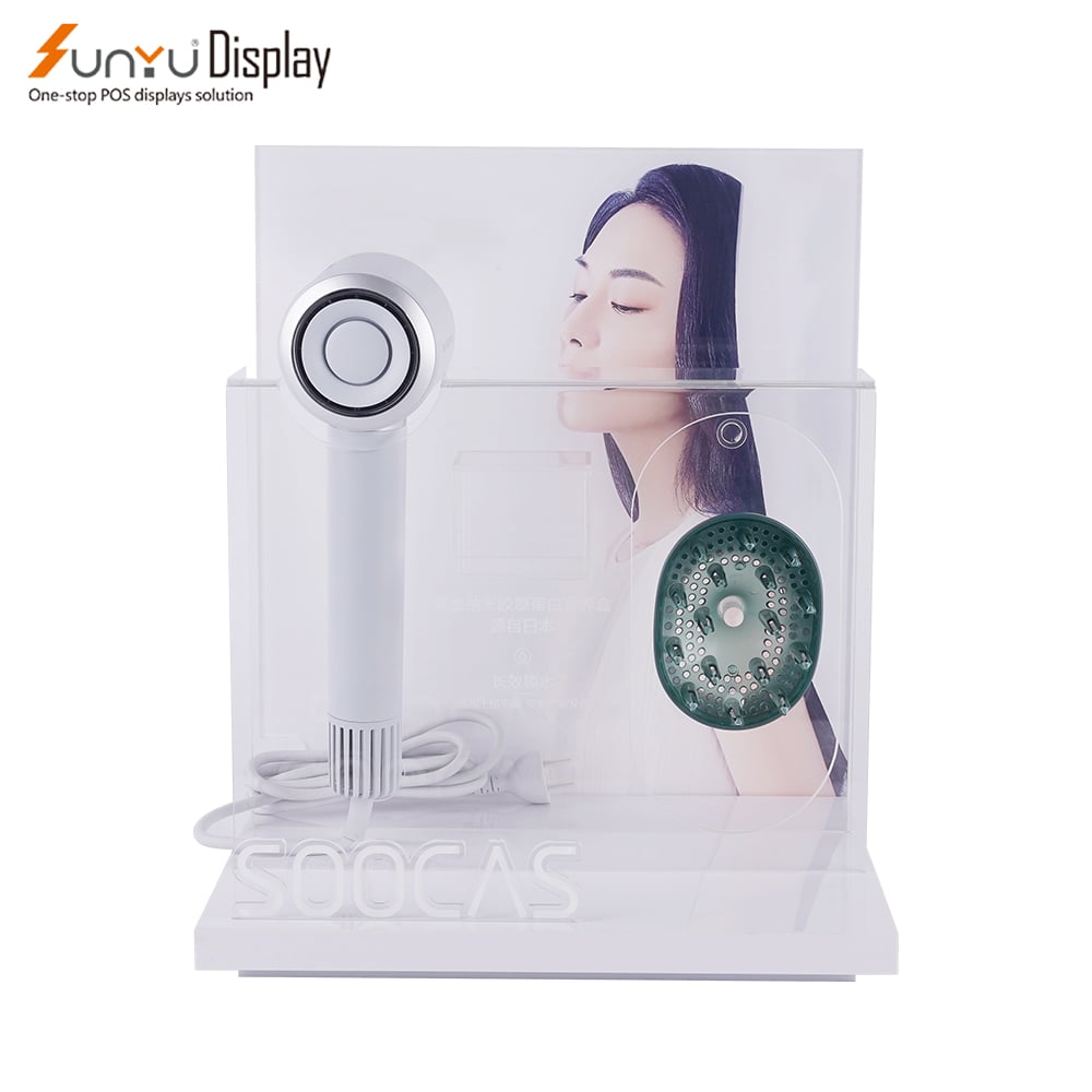 Newbie Custom Counter Home Appliance Display Stand Acrylic Salon Hair Dryer Holder factory