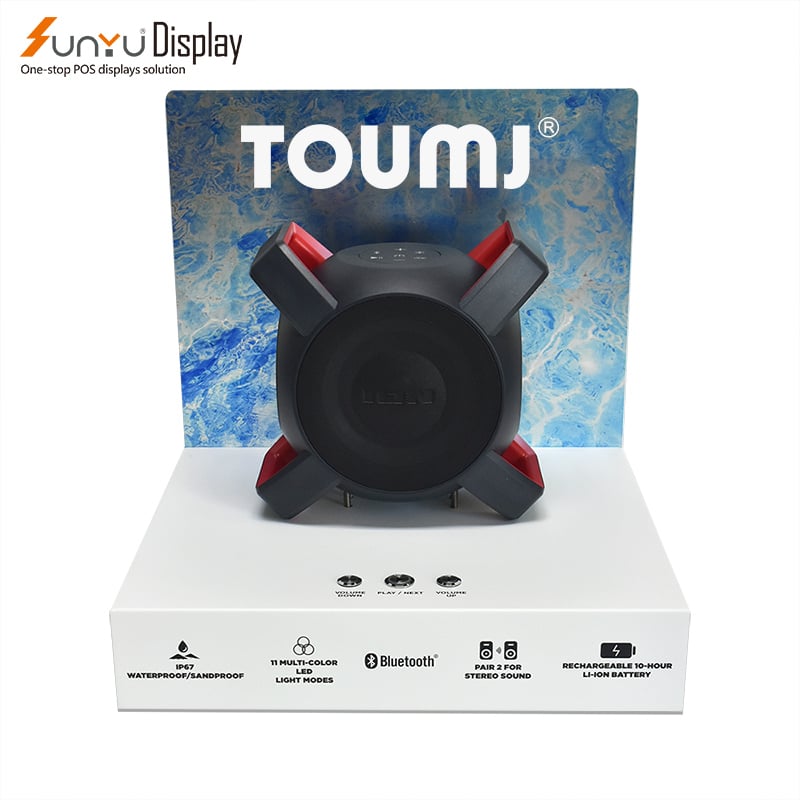 New Style Hot Sale Speaker Acrylic Display Wireless Sports Ear Buds LED Speaker Counter Display Stands factory
