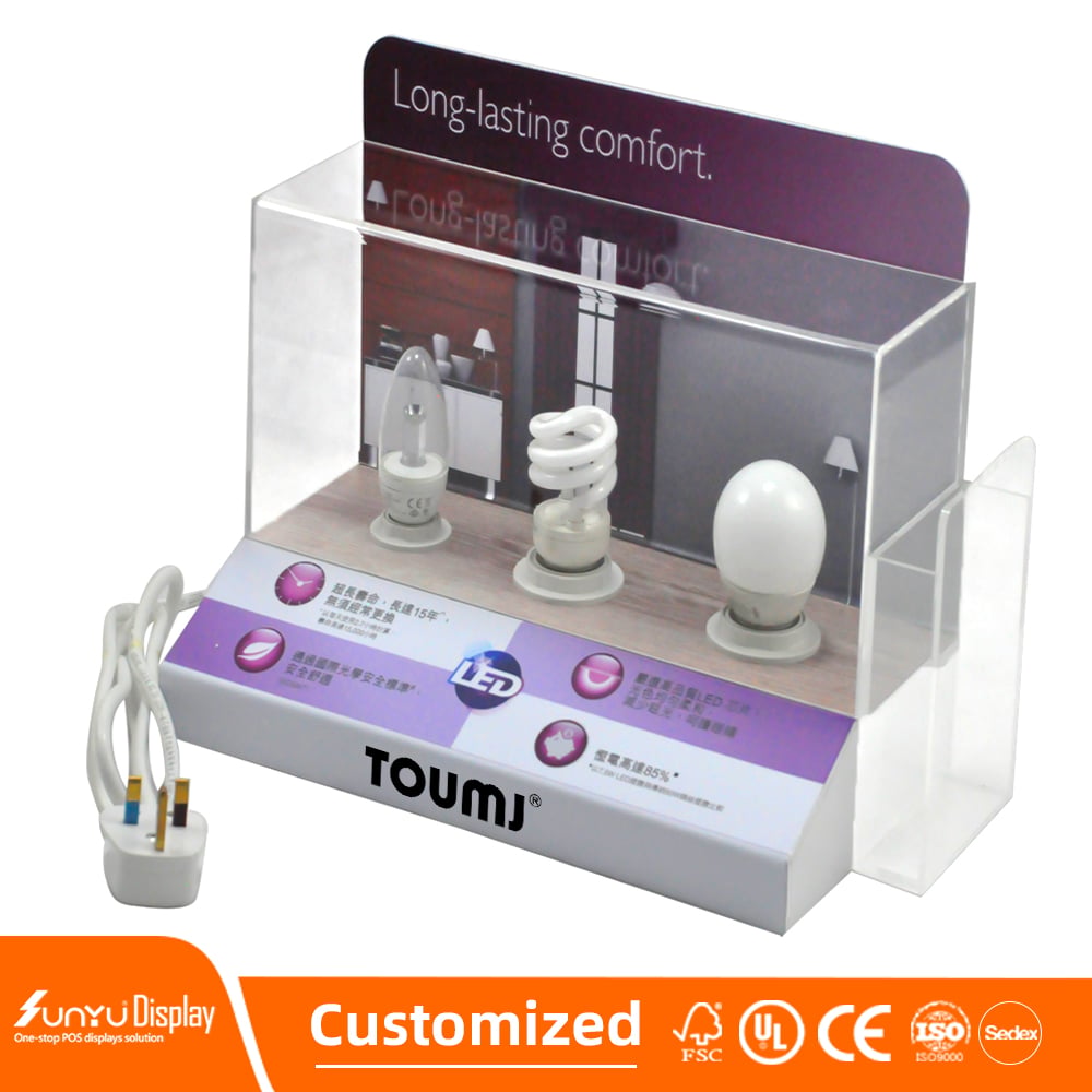 Custom High Quality Lighting Display Cabinet Electronic Products Home Display Stand With Light Switch supplier