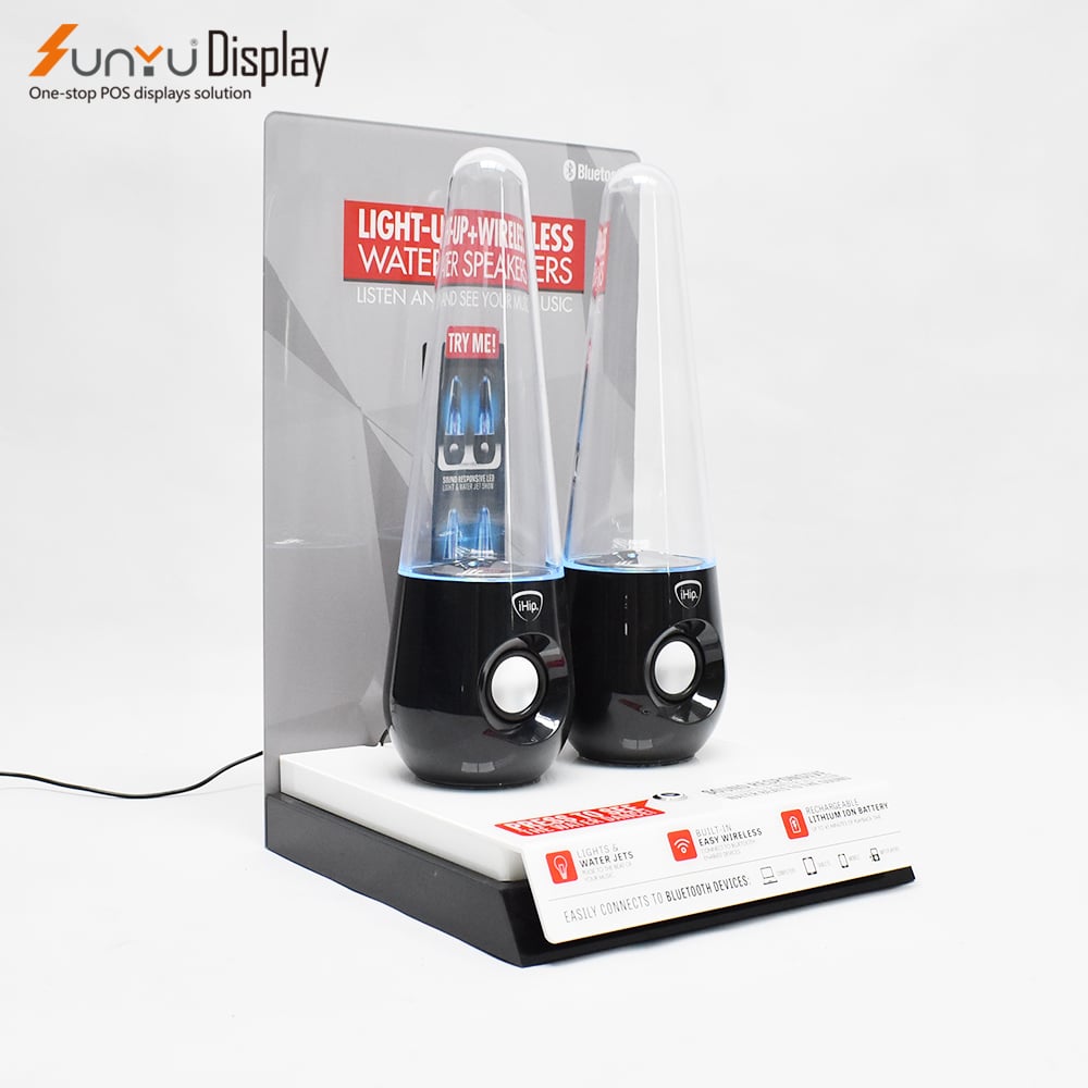 Sunyu High Quality Acrylic Sound Speaker Display Stand With Click Button factory