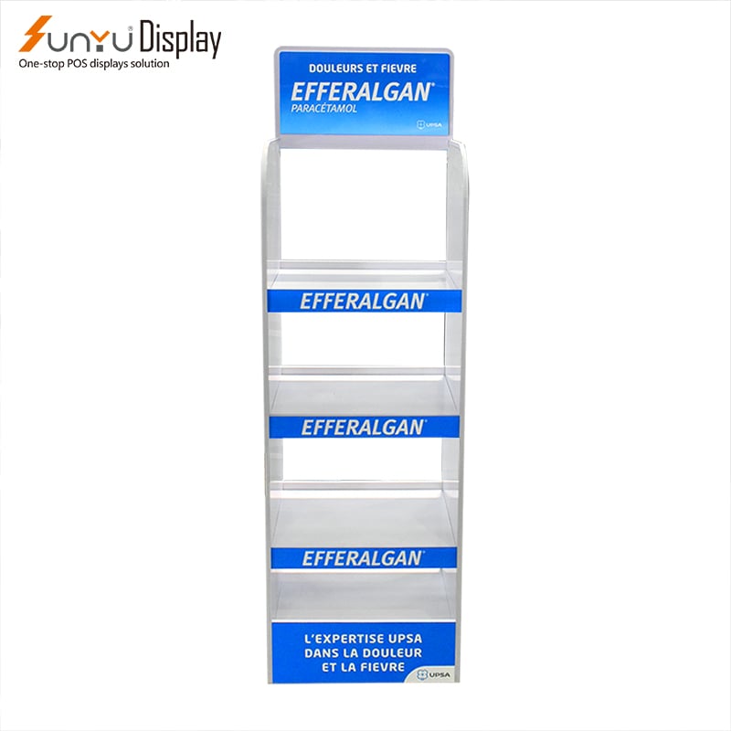 Customized Wholesale Design Supermarket Food and Drug Retail Display Stand Independent PVC Foam Board Floor Display Stand manufacture