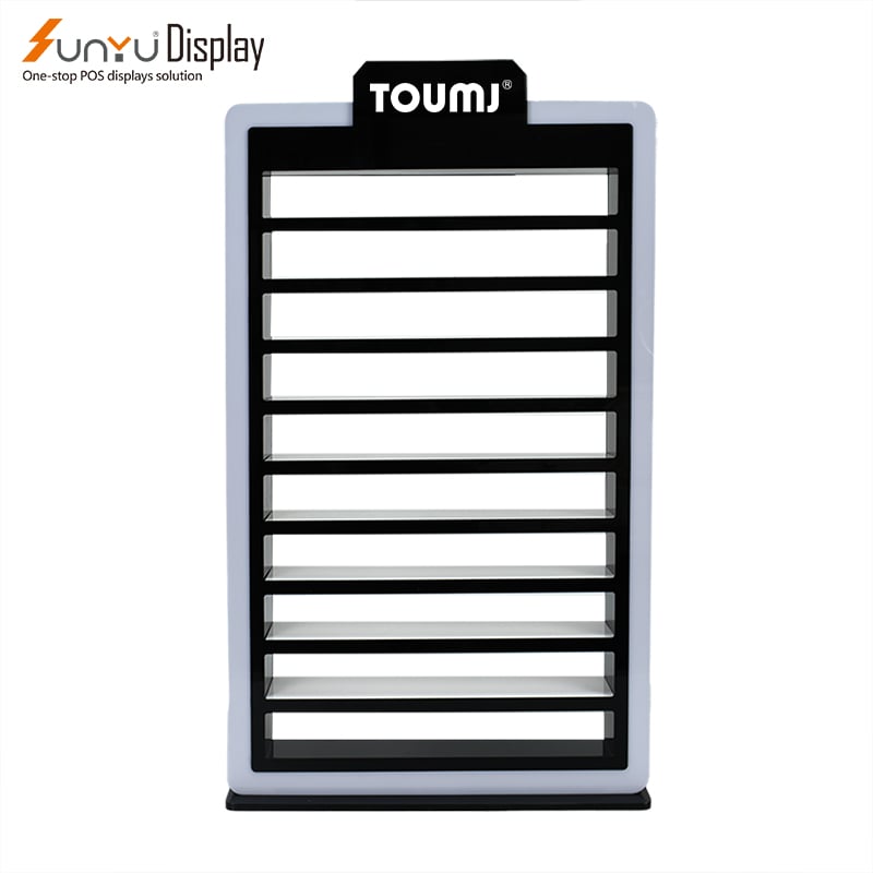 Custom smoke shop Cigarettes Shelves Tobacco Display Stand Counter RGB LED Lighted Tobacco Cigarette Display Cabinet supplier