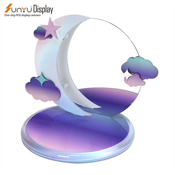 Effortlessly showcase multiple items with the circular display stand's tiered design