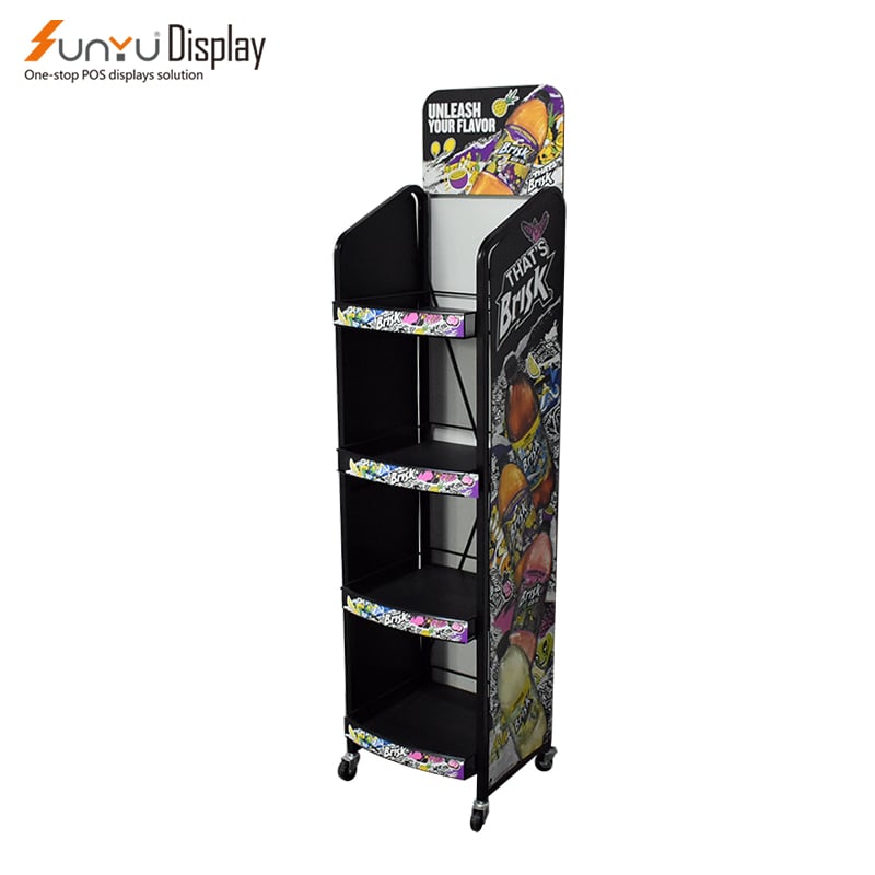 4S Motor Store Custom 4 Shelves Metal Fixture Fuel Oil Display Racks Metal Display Stand manufacture