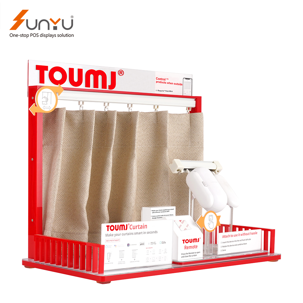 Custom Design Furniture Home Appliances Acrylic Display Stand Intelligent Curtains Display Rack details