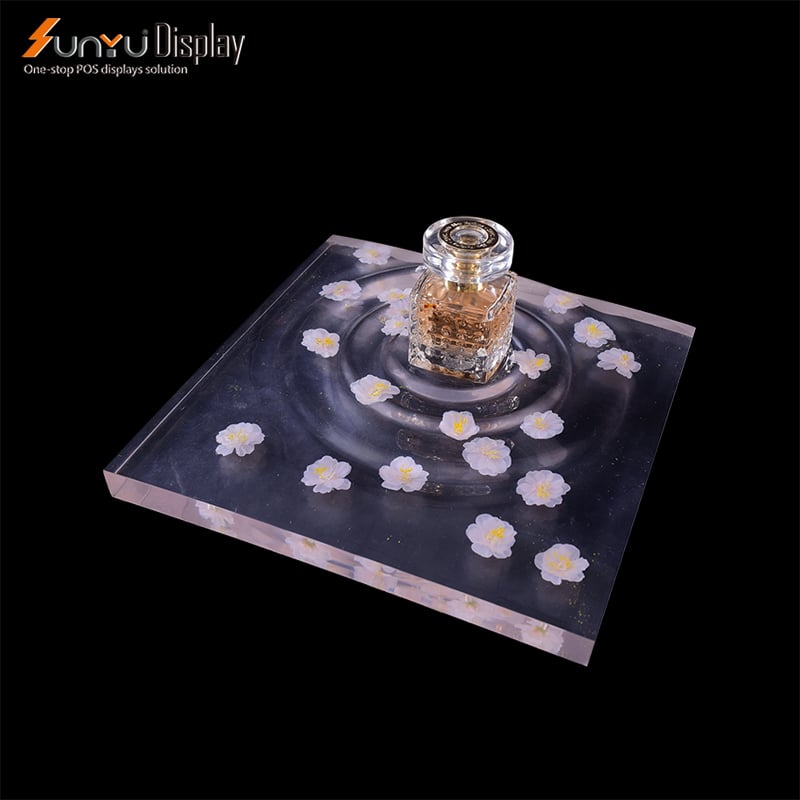 Elegant Custom Atmospheric Countertop Acrylic Plexiglass Perfume Display Makeup Display Stand manufacture