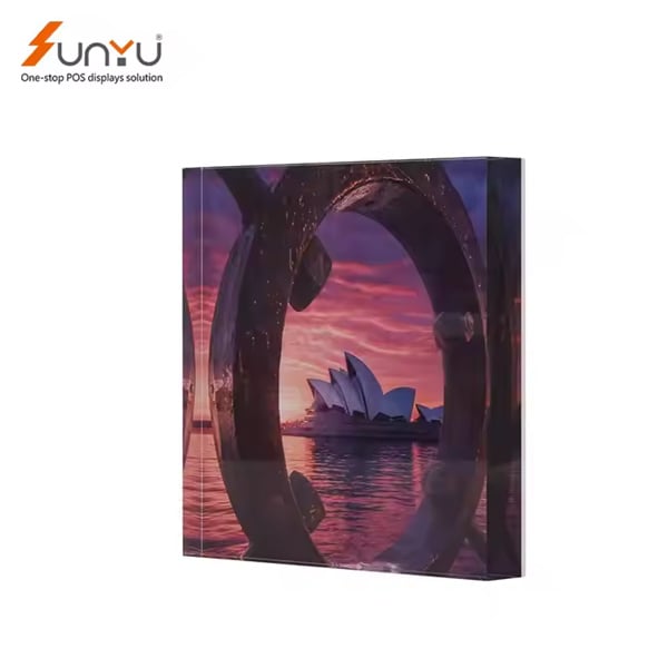 Enhance your home decor with a unique acrylic block display