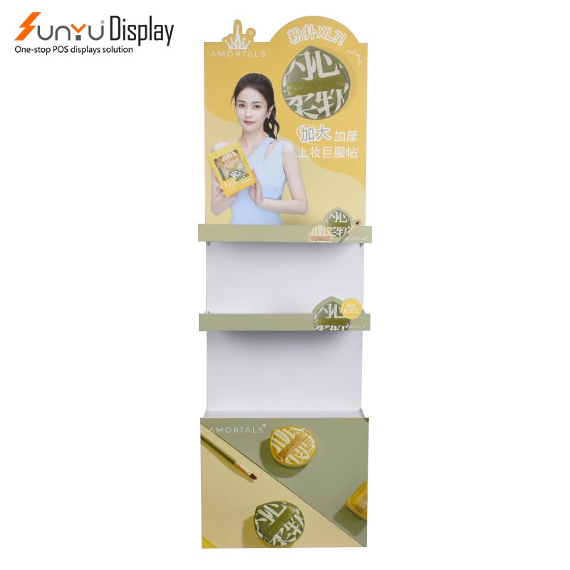 Shopping Mall Custom Cosmetics Display Stand Acrylic PVC Cosmetics Display Stand Retail Floor Display details