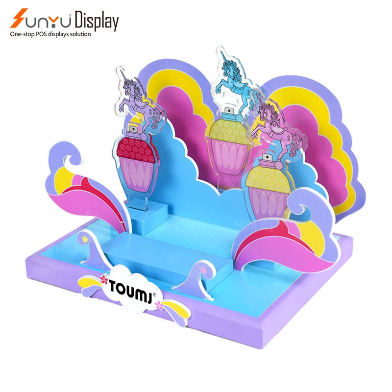 Sunyu New Design Custom Acrylic Cosmetic Perfume Display Stand Make up Display Racks supplier