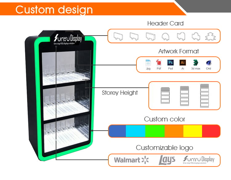 China Factory Custom Smoke Shop Display Table Cigarette Display Rack with led light Acrylic Display Stand factory