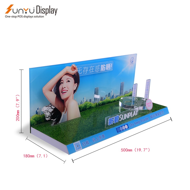 Sunyu Customized Skincare Makeup Display Stand Hot Sale High Quality Acrylic Cosmetics Store Exhibition Advertising Use manufacture