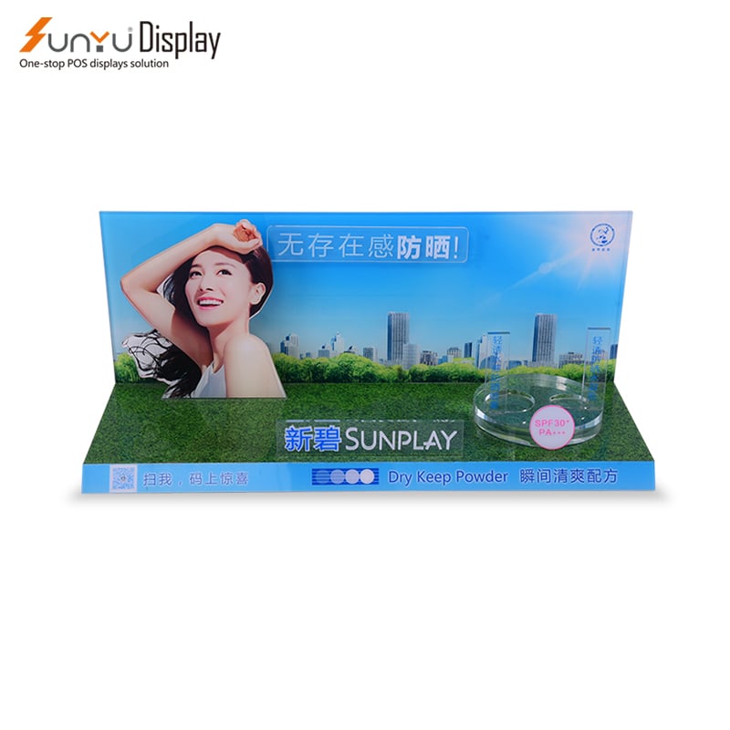 Sunyu Customized Skincare Makeup Display Stand Hot Sale High Quality Acrylic Cosmetics Store Exhibition Advertising Use factory